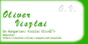 oliver viszlai business card